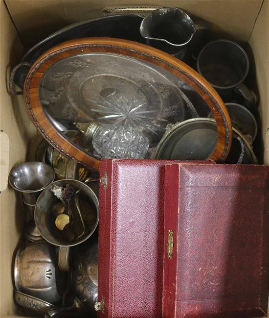 A quantity of mixed plated ware, etc.